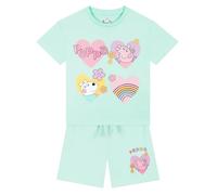 Peppa Pig T-Shirt Et Short Fille | Ensemble T-Shirt Et Short Fille | Vêtements En Coton Pour Enfants | Bleu 4-5 Ans