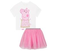 Peppa Pig T-shirt Fille Et Jupe, 2 Pièces Ensemble Tshirt Et Tutu Enfant, Vetement Fille, Rose 4-5 Ans