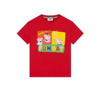 Peppa Pig T-Shirt Garçon, Vêtements Garçon George Pig, Hauts D’été Peppa George Et Evie, T-Shirts pour Enfant, Rouge 7-8 Ans