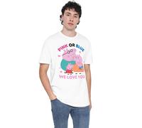 Peppa Pig - T-shirt motif/style Famille PINK OR BLUE WE LOVE YOU - Adulte