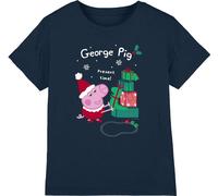 Peppa Pig - T-shirt pour enfants - design de Noël TV5023 (128) (Bleu marine)