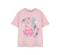 Peppa Pig T-Shirt Rose à Manches Courtes Pig Girls | Tee-Shirt Graphique Party Time pour Enfants | Haut de Personnage Amusant Vêtements de Dessin animé pour Enfants | Tee-Shirt Rose