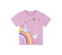 Peppa Pig T-Shirt | T-Shirt en Coton pour Filles | Top A Manches Courtes pour Filles | Vêtements pour Enfants Pailletés | Violet 2-3 Ans