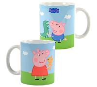 Peppa Pig - Tasse en céramique pour enfant - Motif animaux en peluche - Blanc - 320 ml