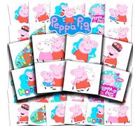 Peppa Pig Tattoos Party Favors Bundle ~ 72 Pre-Cut Individual 2" x 2" Peppa Pig Temporary Tattoos for Kids Boys Girls (Peppa Pig Party Supplies MADE IN USA)