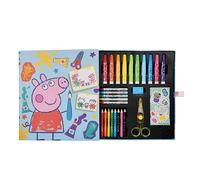 Peppa Pig Trousse de coloriage pour enfants - Crayons, feutres, crayons, autocollants - Cadeau créatif pour filles et garçons, idéal pour les voyages et l'école
