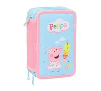 Peppa Pig - Trousse Scolaire avec 37 Outils Inclus, Trousse pour Enfant, idéale pour Les Enfants de 5 à 14 Ans, Confortable et Polyvalente, qualité et résistance, 12,5 x 5,5 x 19,5 cm