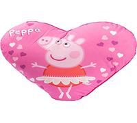 Peppa Wutz Coussin en Forme de cœur, env. 40 cm, Rose, 1 pièce (1 pièce)