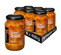 Peppadew Lot de 6 bocaux de 400 g de poivrons entiers, végétaliens, sans gluten, poivron sucré, parfaits pour tapas, bar snacks et grignotements