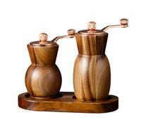Pepper Grinder - Hand-Cranked Wooden Salt Grinder |Pepper Shaker Set, Kitchen Gadgets, for Seasoning Bean Chili Cumin Countertop Pantry Apartment Restaurant Camping