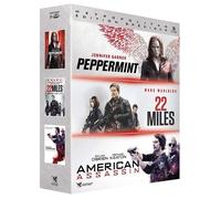Peppermint + 22 miles + American assassin COFFRET DVD NEUF