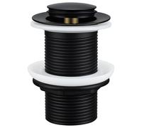 Peppermint Bonde d'évier pop-up non fendue - Noir - Clic Clac - Moderne - Sans trop-plein - Pour lavabos de salle de bain, lavabos, vestiaires