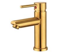 Peppermint Robinet mitigeur de lavabo doré pour salle de bain, robinet de lavabo moderne mono levier avec tuyaux standard britanniques pour salle de bain, acier inoxydable