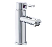 Peppermint Robinet mitigeur de salle de bain à levier unique 1 trou moderne avec tuyaux chauds et froids, en acier inoxydable, chromé
