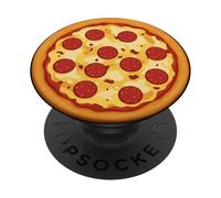 Pepperoni Pizza Funny Food Dessin animé Rond PopSockets PopGrip Adhésif