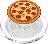 Pepperoni Pizza Funny Food Dessin animé Rond PopSockets PopGrip pour MagSafe