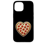 Pepperoni Pizza Heart Saint-Valentin Amateur de Pizza Vieilli Coque pour iPhone 15