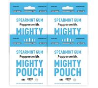 Peppersmith Bubblegum à la menthe verte anglaise - Xylitol 100% végétal - Désodorisant haleine - Chewing-gum sans sucre - Favorise la santé bucco-dentaire - Mighty Pouch - Lot de 4