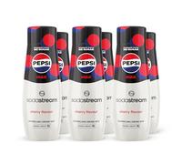 Pepsi Max Cerise, mélange de soda pour boisson gazéifiée à faible teneur en calories aromatisée Cherry Cola, saveur officielle de boisson gazeuse sans sucre - 440 ml - Lot de 6