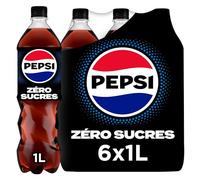 PEPSI Soda au Cola Sans Sucres - Lot de 6x1L