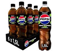 Pepsi Soda au Cola Sans Sucres Saveur Citron 1,5L - Lot de 6