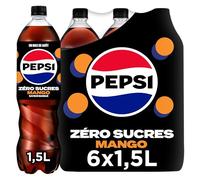 Pepsi Soda au Cola Sans Sucres Saveur Mangue 1,5L - Lot de 6