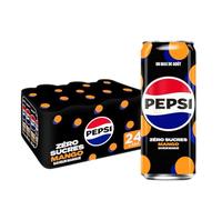 Pepsi Soda au Cola Sans Sucres Saveur Mangue 33cl - Lot de 24 canettes