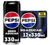 Pepsi Zero Cola Boisson rafraîchissante avec zéro sucre et zéro calories 12 x 330 ml Total 3,96 l