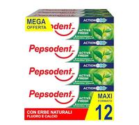Pepsodent Dentifrice Active Fresh avec fluor et calcium pour la protection des caries 24 heures 75 ml (pack de 12 x 75 ml)