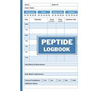 Peptide Logbook: All-in-One Daily & Weekly Peptide Tracking Organizer for Dosage Record Advanced Stacking Strategies Results Tracker Research Notes Supplies List and Performance Monitoring