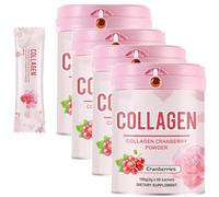 Peptides De Collagène À L'arôme Naturel De Canneberge - Mélange For Boisson Instantanée For Les Routines De Beauté Et De Bien-être - 60 Sachets Individuels(4pcs)