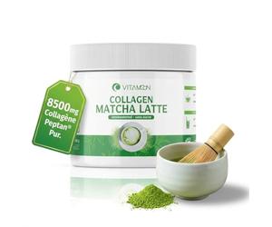 Peptides de Collagène Peptan® & Matcha Cérémonial | Cure Éclat Peau, Rides, Cheveux & Ongles | Haute Dose 8500mg | Énergie & Focus sans crash | Nouveau Format Pot 200g