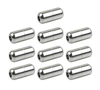 PEPWE 10Pcs Laces élastiques avec fermoirs en métal, boucles de verrouillage, embouts à rattacher, lacets élastiques paresseux, accessoire pour lacets de chaussure, Argenté., 18x8mm