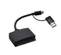 PEPWE Deux interfaces USB A USB C vers SATA Convertisseurs pour disque dur externe 2,5" Boîtier de sauvegarde de données Lecteur Satas à deux ports
