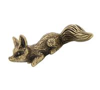 PEPWE Figurine de renard miniature en métal traditionnel chinois antique pour décoration de maison, bureau, symbole de sagesse, pièce décorative traditionnelle chinoise, cadeau artisanal