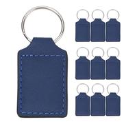 PEPWE Lot de 10 porte-clés vierges en cuir synthétique pour création créative - Porte-clés rectangulaire double face à transfert thermique
