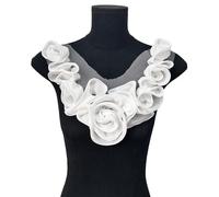 PEPWE Patchs floraux plissés en polyester robuste pour une fixation rapide sur les vêtements et les applications artisanales décoratives faites à la main