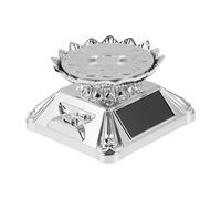 PEPWE Présentoir à bijoux à énergie solaire, plateau tournant à 360° avec lumières LED lumineuses pour bagues, montres, bijoux à énergie solaire