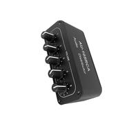 PEPWE Répartiteur de son de studio 5 indépendants contrôle du volume Construction en métal deux canaux Distribution de signaux Répartiteur de son pour la production musicale