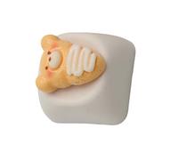 PEPWE Touches de clavier mécanique en résine avec ours 3D dessin animé Pizza Art coloré améliore la saisie amusante des touches ESC colorées pour claviers mécaniques décoratifs