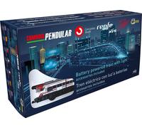 Pequetren Train de banlieue Renfe Cercanías avec gare, sémaphore et rampe.