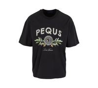 Pequs T-Shirt 'Olive Coin Relic' gris / olive / noir / blanc, Taille S