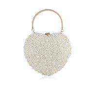 Per perle les sacs de soirée sacs de fête de fête de fête de robe de fête des embrayages coeur femelle Small épaule sacs à main Perl Messenger