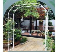 Pera da giardino in metallo con, 1,1 m di larghezza x 2,4 m di altezza, struttura ante per rose bianche, perfetta per matrimoni all'aperto, feste nuziali e dezi per le vacanze.