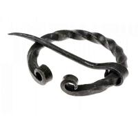 Pera Peris Petite fibule en fer à cheval de l'époque viking en fer avec extrémités roulées Broche mystique Viking Bijoux pour vêtements Fibel LARP, Durchmesser 4 cm, Nadellänge 5,5 cm, Fer