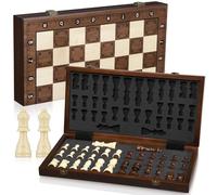 Peradix Grand Jeu d'échecs de Voyage Magnétique 39x39cm - D'échecs Pliable Premium avec Pièces Magnétiques - Échiquier en Bois de Haute Qualité pour Les Camping et l'extérieur