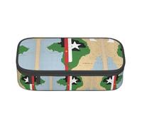 perangg Sao Tomé-et-Principe Drapeau Map03 Grande Capacité Trousse à crayons Trousse Papeterie Organiseur avec fermeture éclair pour bureau et collège