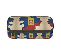 perangg Trousse à crayons de grande capacité avec fermeture éclair pour bureau et université Motif drapeau tridimensionnel de la Roumanie
