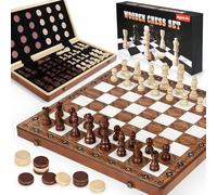Perbabe Jeu D'échecs, 39x39cm Echiquier Magnetique Pliable Portable Ensemble D'échiquier, éChiquier Bois pour la Famille Activités Fête Adultes Enfants Voyages