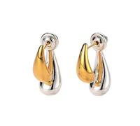 Perçant Découvertes Outils Bijoux Drop Earrings Front To Back 2 In 1 Earrings Fashion Jewelry Chunky Hoop Earring Dangle Water Drop Fabrication Stockage Accessoires Kits (Gold, One Size)